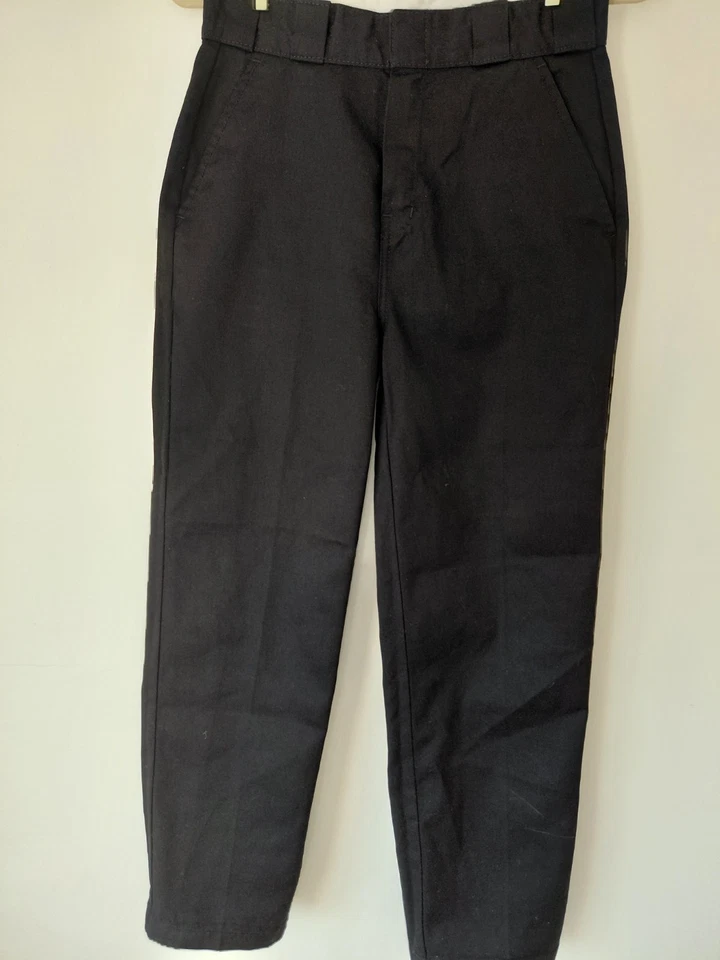 Dickies 872 Black Twill Cotton Work Trousers Straight Leg Flat Front W26 L26, photo 3 of 5