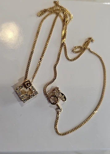 Givenchy Collana Vintage Cristallo G Pendente