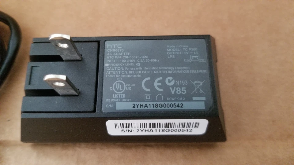OEM Original HTC Home Travel Wall Charger working , VGC - Image 3 of 4