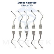 Meditek Lucas Bone Curette Set 84-88 Serrated Dental Surgical Tools