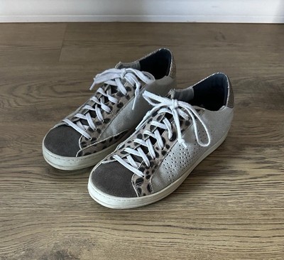 P448 Women s John Leopard And Gray Glitter Sneakers Size 38