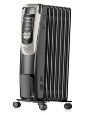  Radiator Heater for indoor use Large Room with Remote, Silver Standard