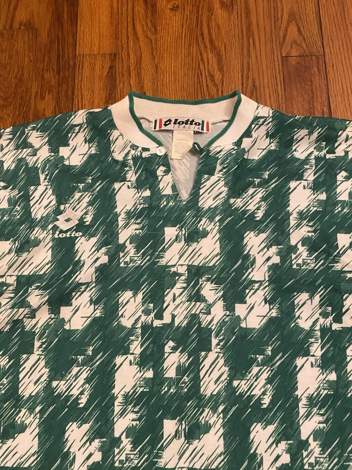 Kit Plantilla Lotto Grande Verde Vintage Años 90 Camiseta Fútbol Camiseta Italia L Foto 2 de 4