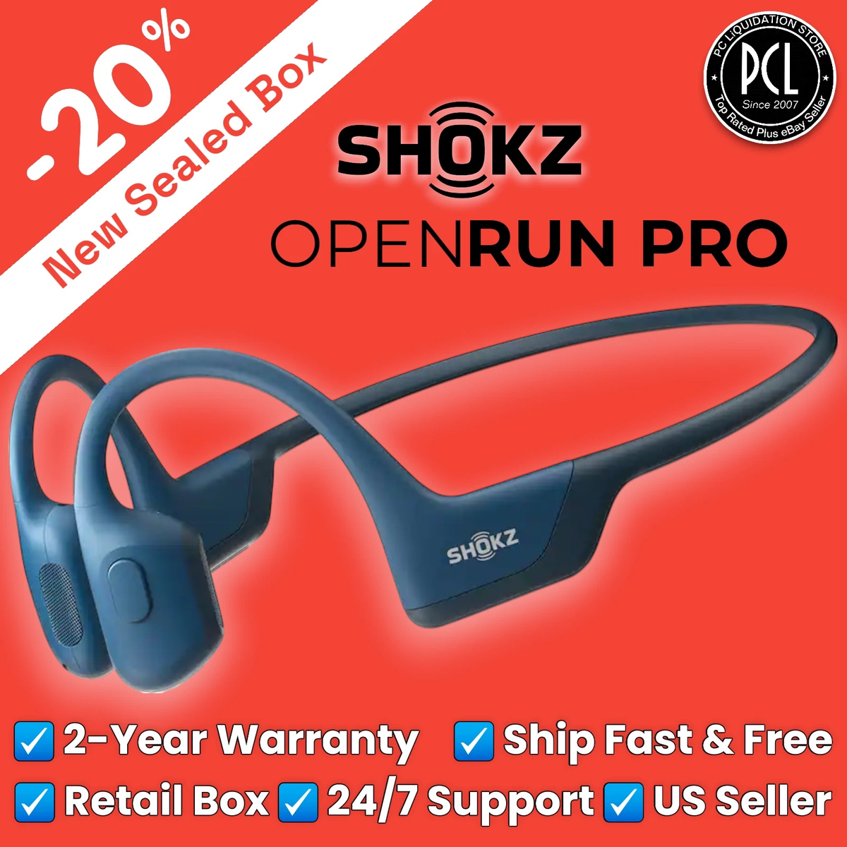 Shokz OpenRun Pro Bluetooth Sport Headphones - Black for sale