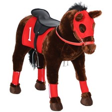 Qaba Ride on Horse for Kids 3-8 Years Old, Toddlers Race Horse with Neighing Sou