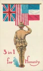 c1918 Allied flags Military Soldiers WW1  artist impression Postcard 25-8747