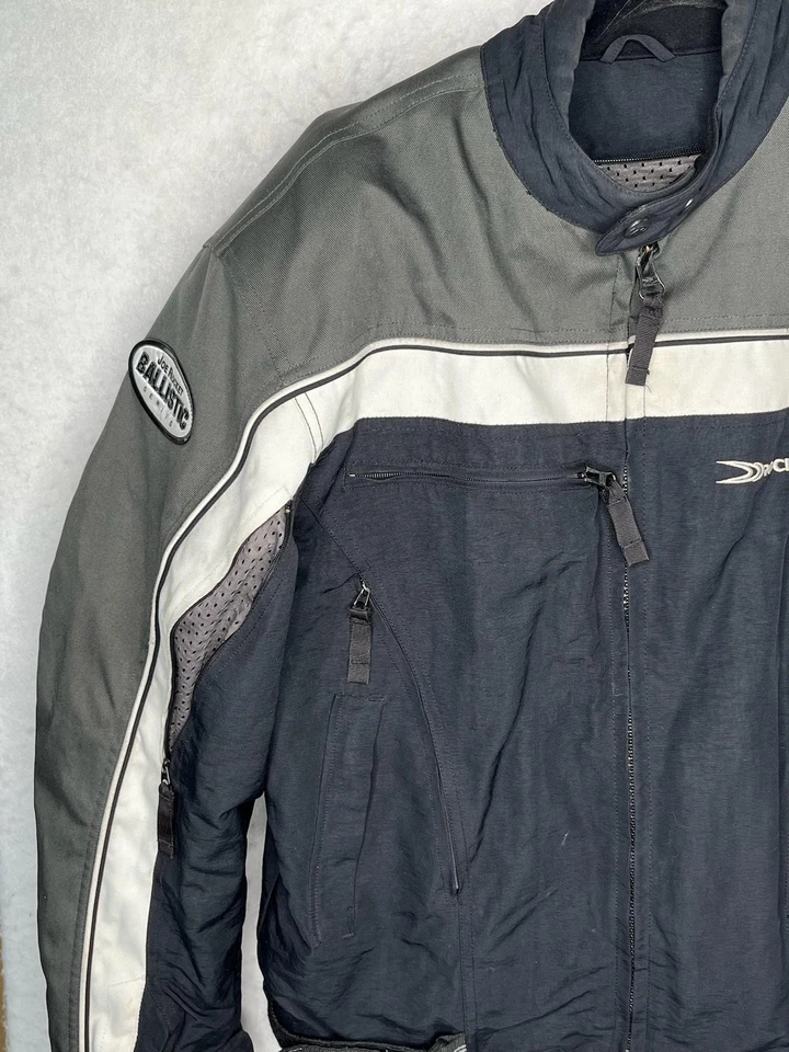 Joe Rocket Ballistic Jacket Mens Medium Gray Black Textile Motorcycle Biker - Image 3 of 4