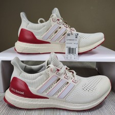 Adidas Ultraboost 1.0 Chalk White/Red Mens Size 9.5 New JR3149
