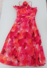 Xscape Women's Halter Style Tea Length Floral Print Chiffon Dress Size 8