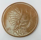 Vintage Frankoma Pottery Butterfly and Floral Trivet Brown BTR 6.25 inch Round