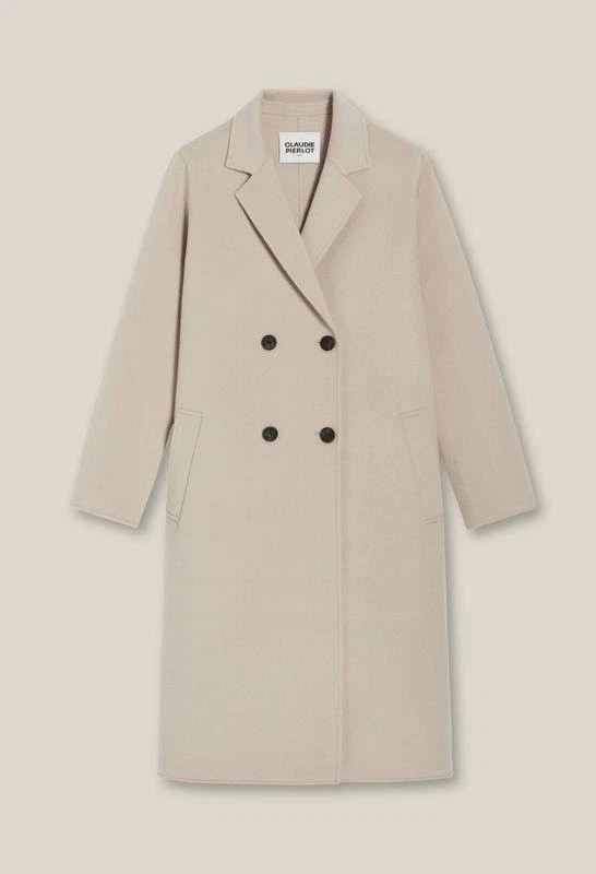 Women Claudie Pierlot Coat Beige Wool S - Bild 1 von 4