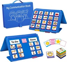 Pecs Communication Book, Visual Schedule for Kids with Autism, Nonverbal Blue