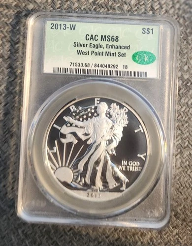 Enhanced Silver 2013-W American Eagle 1 oz  MS68 CAC West Point Mint Set