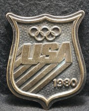 XD21150 NICE VINTAGE 1980 U.S.A. OLYMPIC GAMES SPORTS EVENT MENS BELT BUCKLE