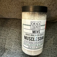 Dead Sea Collection 37 Oz Men's Muscle Soak Bath Salts~ Eucalyptus & Mint