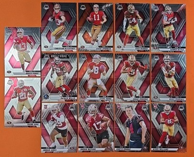     2025 MOSAIC SAN FRANCISCO 49ERS COMPLETE BASE TEAM SET (14 CARD LOT)   