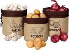 3 Pcs Potato Onion Garlic Storage about 9½ x inches/ 24 x 24 cm, Classic 