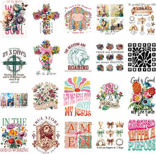 Dtf Transfers Ready to Press - 20 Pcs Easter Religious Iron on Transfers for T-S