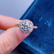 14k Rose Gold Plated 2Ct Cut Lab Created Diamond Engagement Wedding Ring