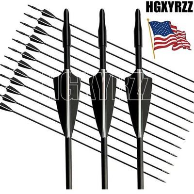 24pcs 31'' Archery Fiberglass Arrows Train Arrow Durable Shaft Blunt Tip Hunting