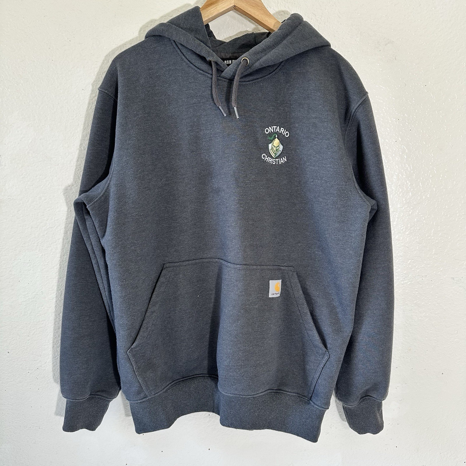 Carhartt Men’s Rain Defender Gray Loose Fit Hoodie Sweatshirt Size M