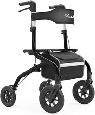 Black Rollator Walker All Terrain Wheels 300lb