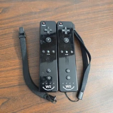 2x Nintendo Wii / Wii U Remote MotionPlus Controller Black (RVL-036) 