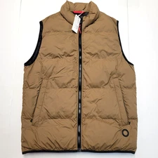 New $278 BRAX Full Zip Puffer Vest Water Repellant Men's XL X-LARGE Brown DINO