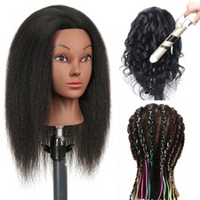 Mannequin Head with Human Hair Manikin Head 16"100 Real Hair Mannequin Head ...
