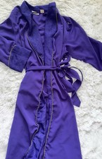 Vintage Victoria  s Secret Purple W/ Gold Trim Sz. P/S Gold Tag Label Bathrobe.