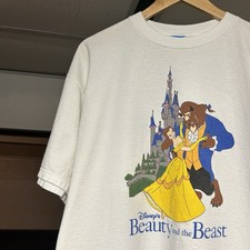 Vintage Beauty And The Beast T Shirt 80s 90s Disney Belle RARE - TRUE XL - CLEAN