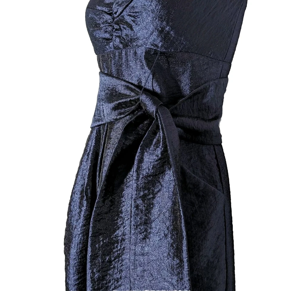 Suzi Chin Maggy Boutique Short Prom Dress Sz 4 Navy Blue Strapless Semi-Formal  - Image 3 of 4