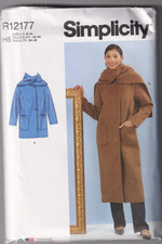 12177 / 3034 SIMPLICITY - COAT w Built In Scarf - Szs: 6/8/10/12/14