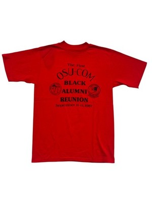 Vintage OSU-COM Black Alumni Reunion T-Shirt Large 1987 Red #557A