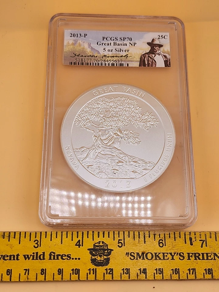 ATB GREAT BASIN NP  5 oz SILVER PCGS SP70 - Image 3 of 4