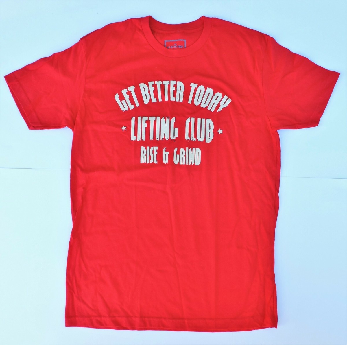 GET BETTER TODAY シングレット Get Better Today Short Sleeve Red T-Shirt Lifting Club Rise