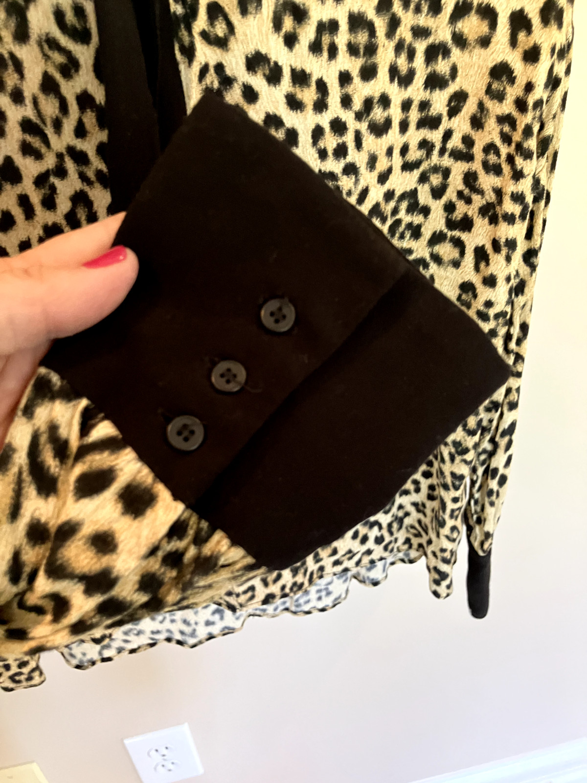 Zara Basic Collection Leopard print tie blouse si… - image 4