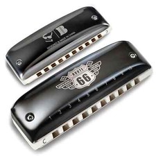 Route 66 10-Hole Diatonic Harmonica Black Cover