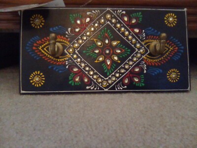 Indian design black wooden keyhook | eBay