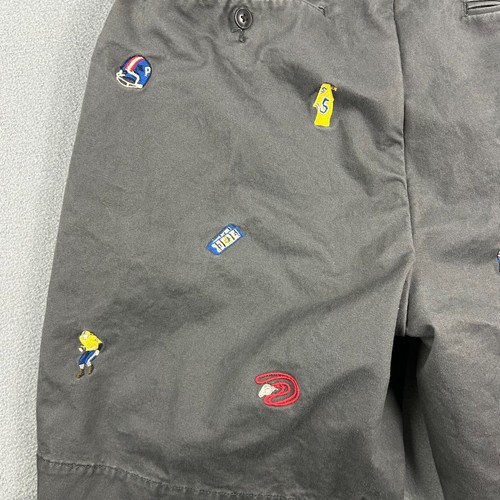 Polo Ralph Lauren Shorts Mens 33 Gray Embroidered Football Flat Front Chino - Picture 7 of 10