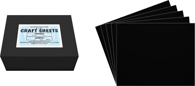 Black Flex Plasticard Polystyrene Craft Sheets - 8''x10'' - .040'' thick - 100 Pack