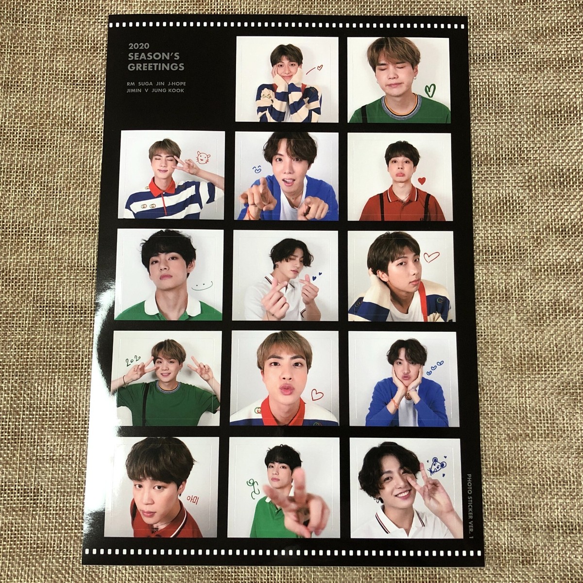 BTS GROUP [ 2020 Season's Greetings ] Official Limited Sticker Set