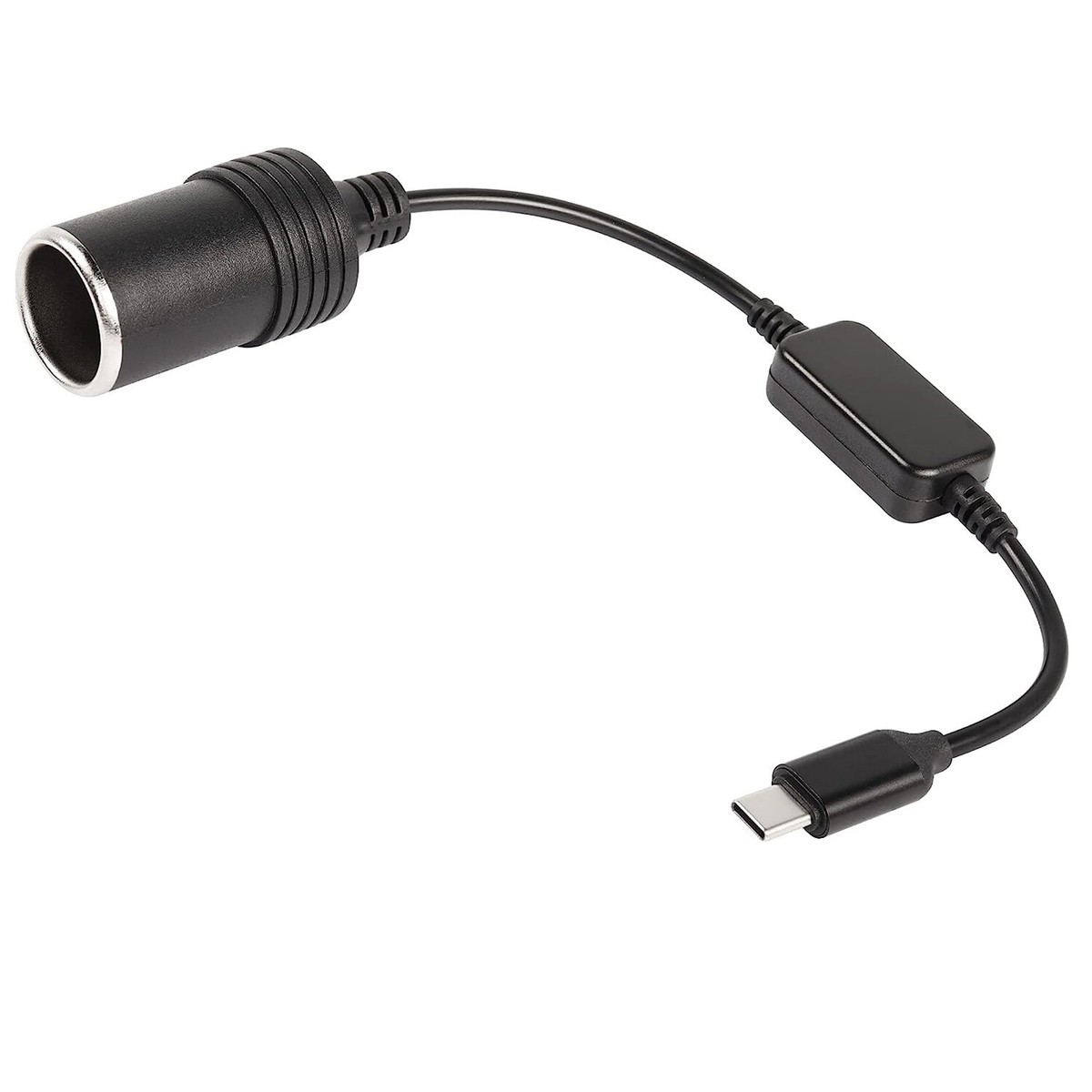 female cigarette lighter socket to usb USB C Male 5V to 12V Cigarette Lighter Socket Female Step Up Vehicle Car  Cable