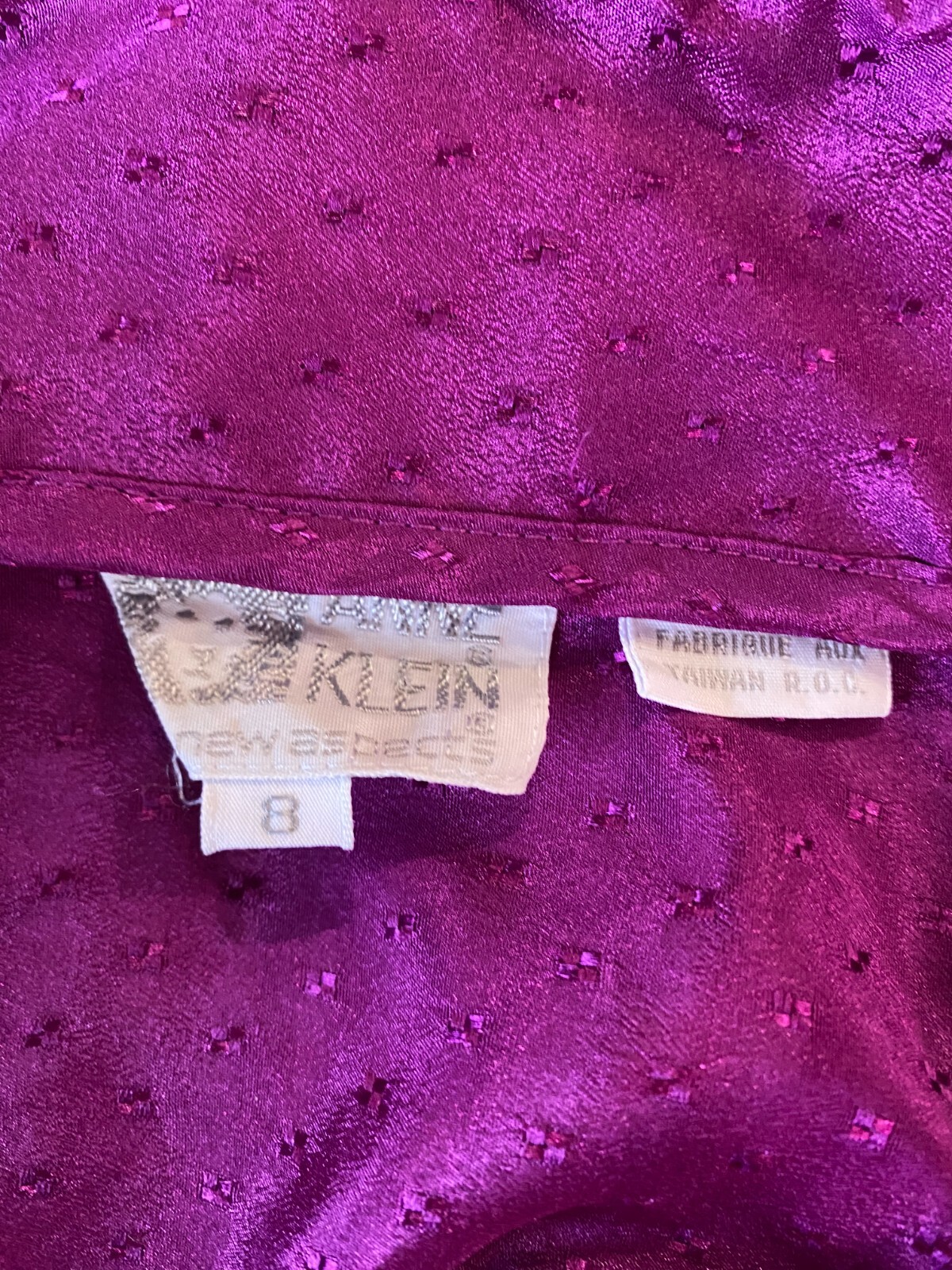 Anne Klein Silky Polyester Button Down Magenta Bl… - image 6