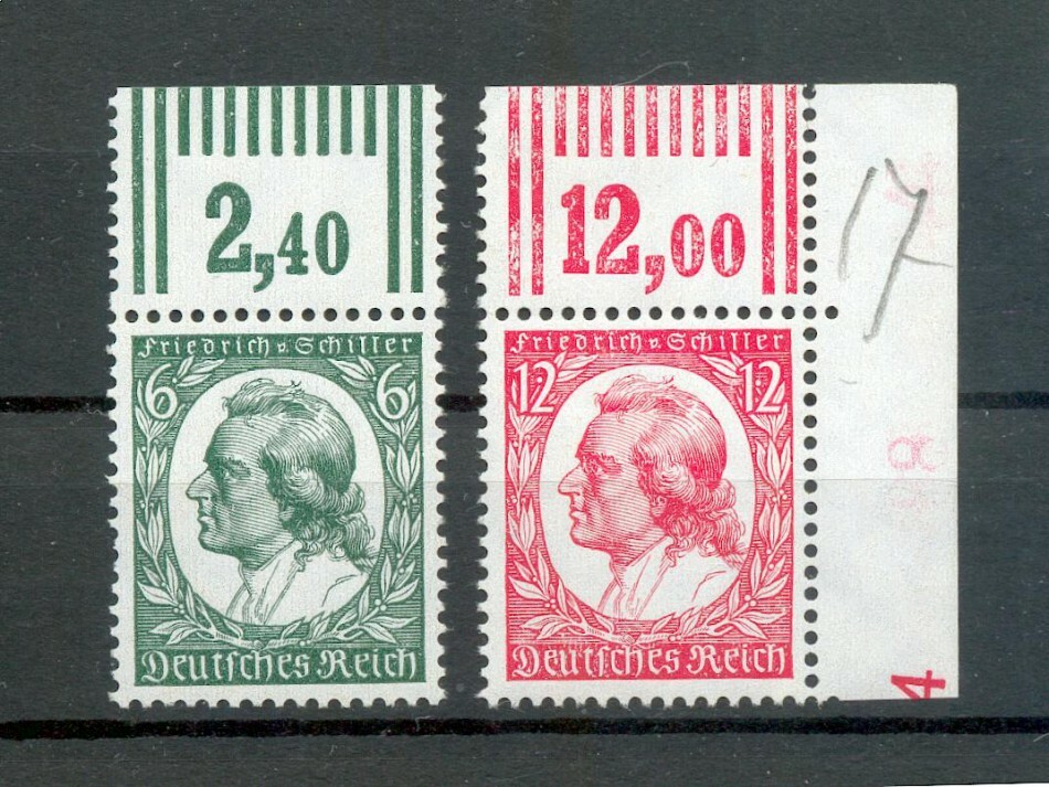 Dr-3.Reich 554/55 WOR Upper Margin** MNH Mint Never Hinged (G9669)