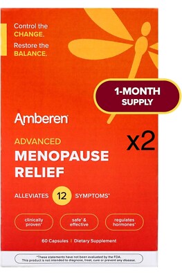 2x Amberen Advanced Multi-Symptom Menopause Relief 60 Day Supply  05/2027