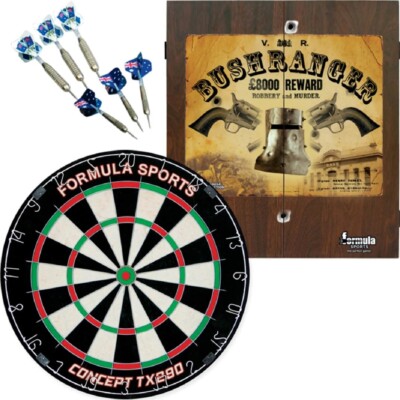 Dart Game Set with 6 Arrows, Dartboard and Dart Cabinet