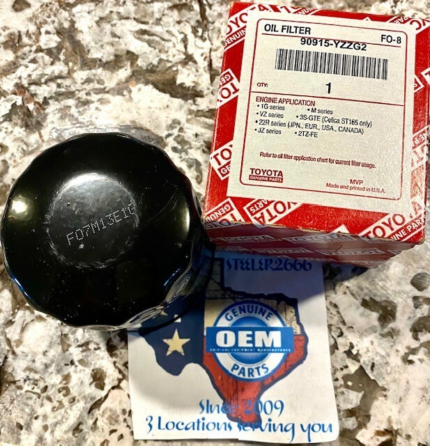 (1) GENUINE TOYOTA LEXUS OEM NEW ENGINE OIL FILTER  90915-YZZD1 / 90915-YZZG2