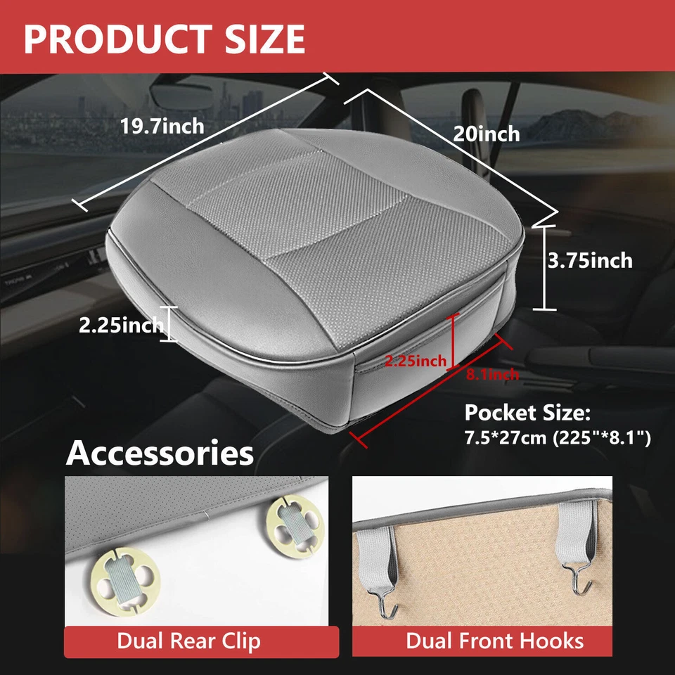 For Mercedes-Benz Car Front Seat Cover PU Leather Full Surround Cushion Pad Mat - Image 3 of 4
