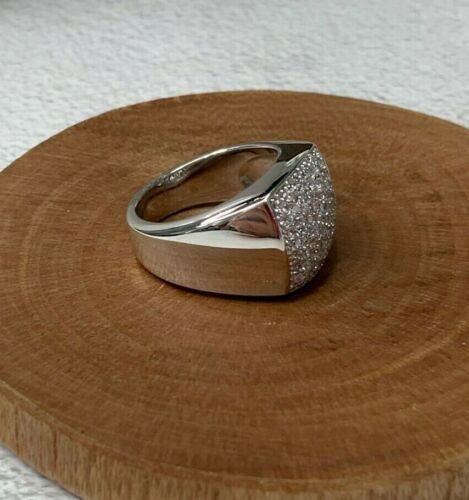 Edelstahl 316 Pflasterstein Herren quadratische Form CZ SET rosa Ring - Bild 4 von 4